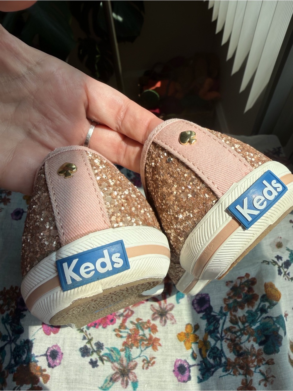 Kate Spade Keds Rose Gold Glitter Sneakers - Picture 7 of 10
